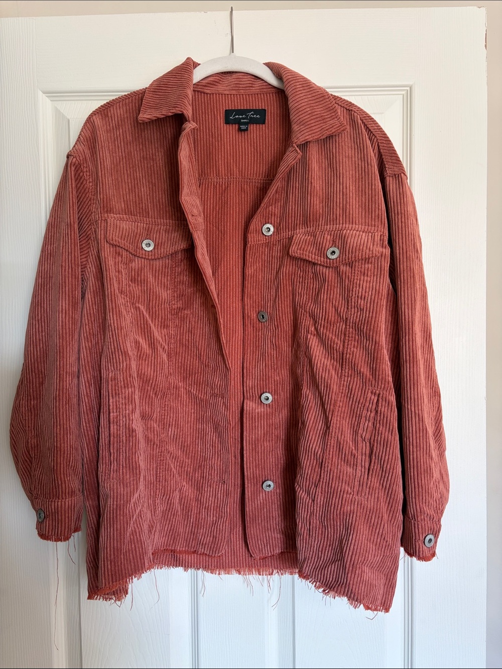 Love Tree Corduroy Shacket in Rust